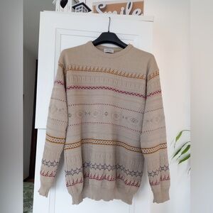 Vintage Beige Knitted Sweater – XXL – PISANO